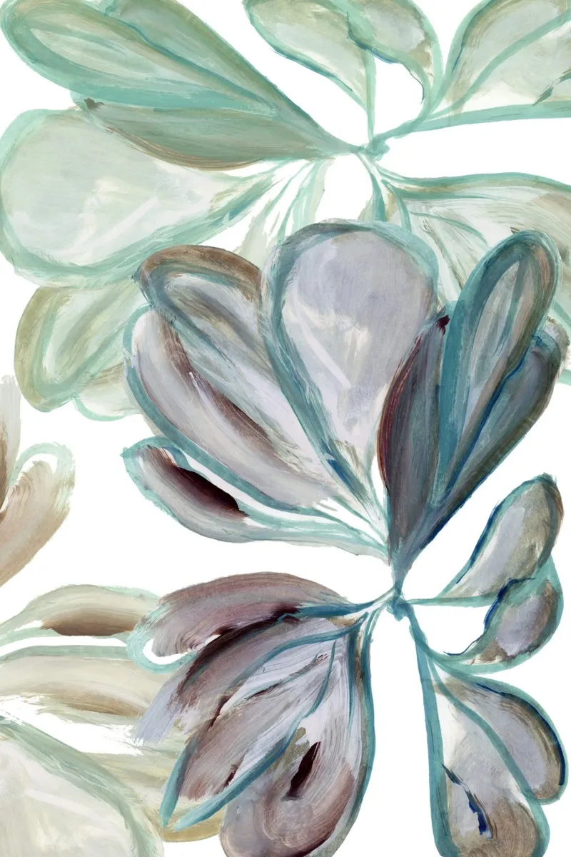 Aqua Floral I poster by Cartissi