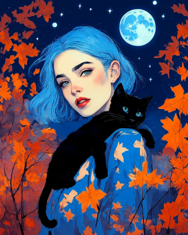 Autumn magic🌙✨ acrylic glass by Eni Brandon
