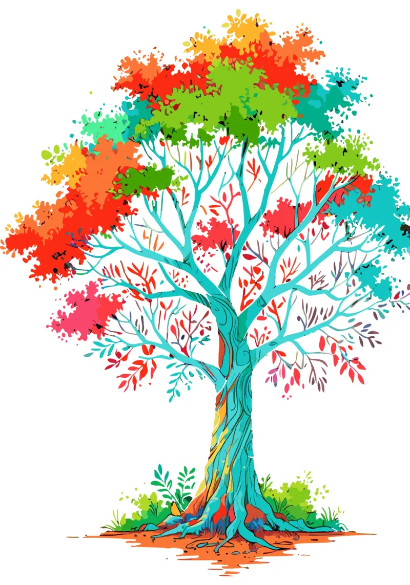 albero colorato pellicola backlit da artdesign1985
