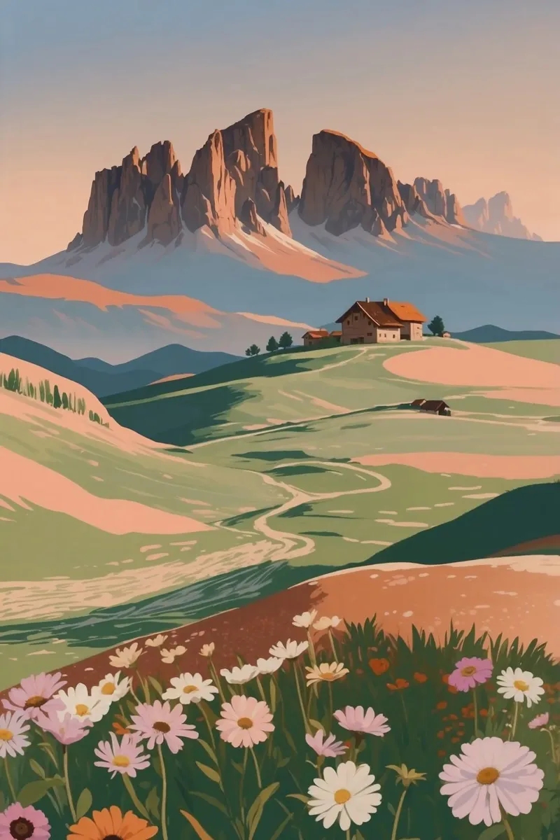Alpe di Siusi in fiore | Impianto 2 carta hahnemühle da AlbertKlee