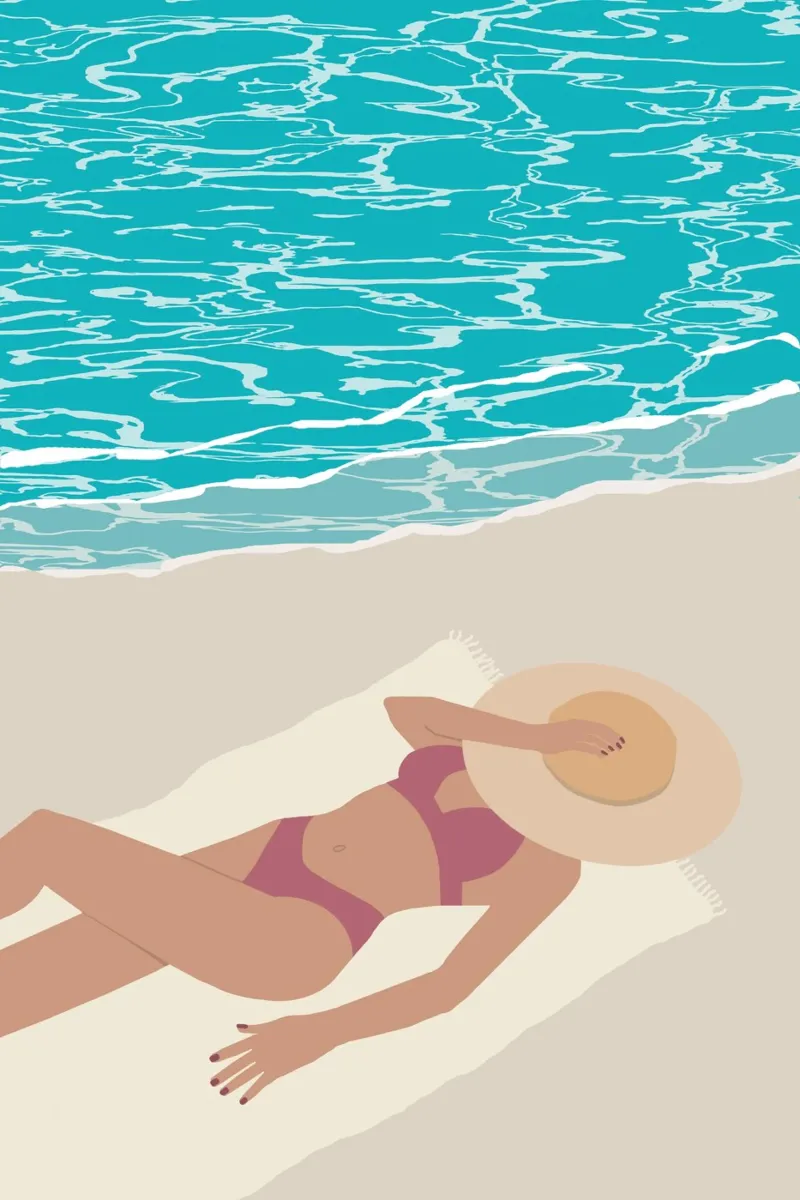 bronzette au soleil poster con telaio in alluminio da alexiableu