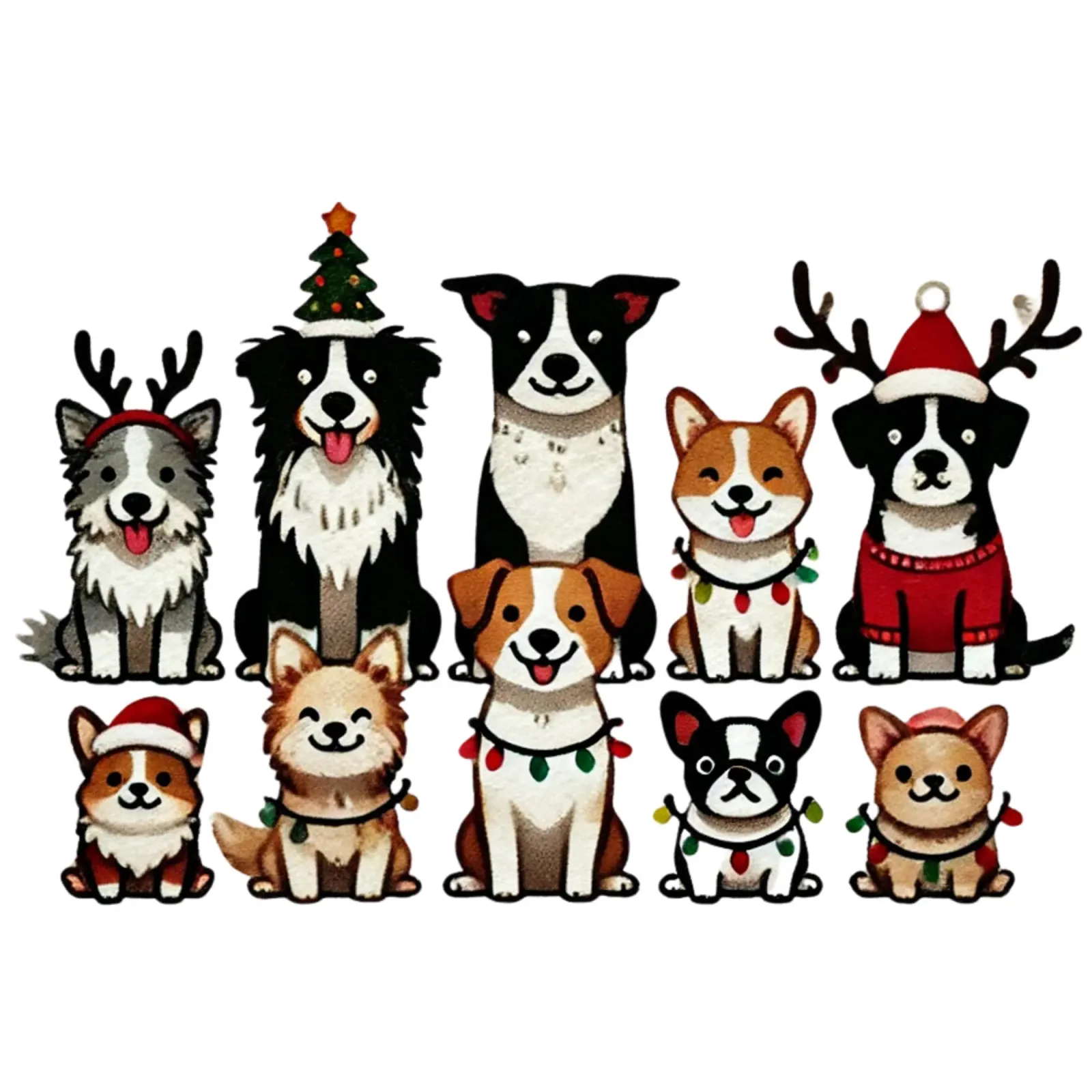 Dogs of Christmas poster avec cadre en plastique de edsonramosart