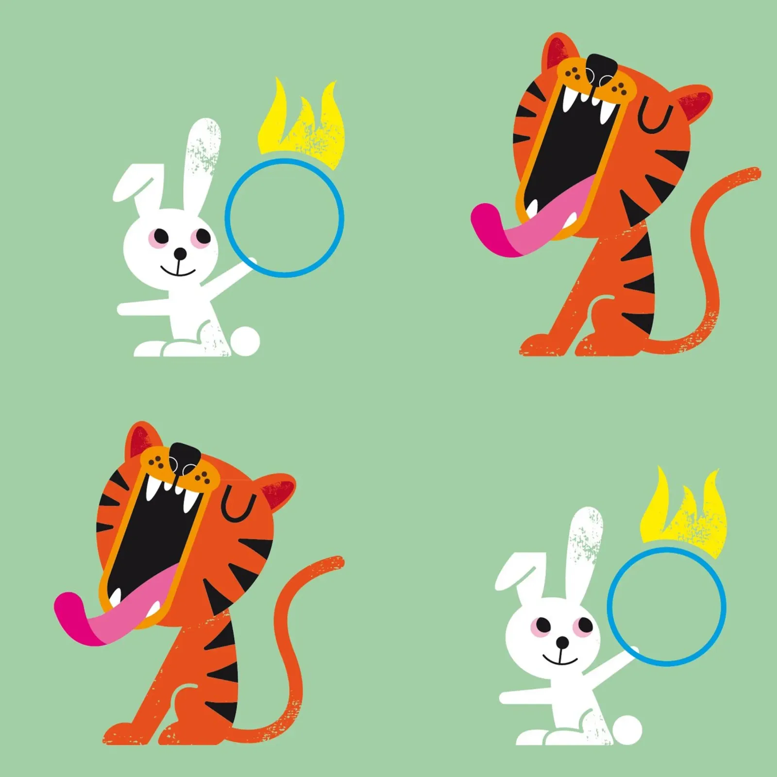 Tigre e lepre 02 alluminio dibond da Looks n Brains