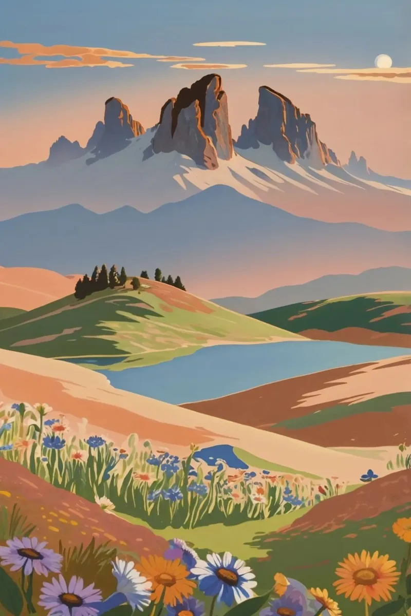 L'Alpe di Siusi in un sogno estivo | Werk 7 plexiglass da AlbertKlee