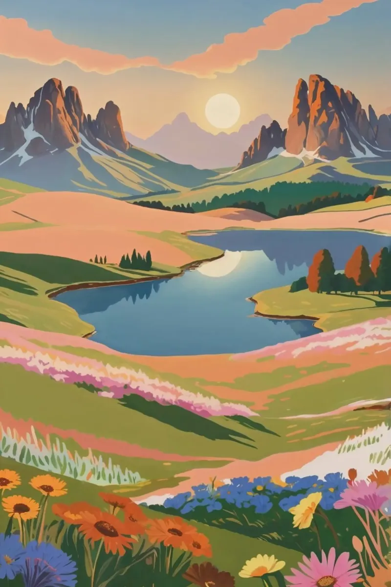 L'Alpe di Siusi in un sogno estivo | Werk 10 plexiglass da AlbertKlee