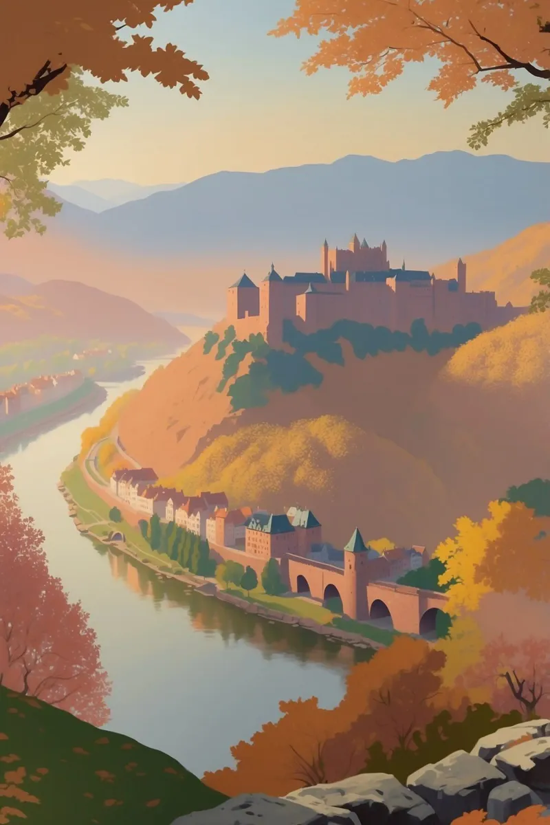 Heidelberg in autunno | Werk 5 poster da AlbertKlee