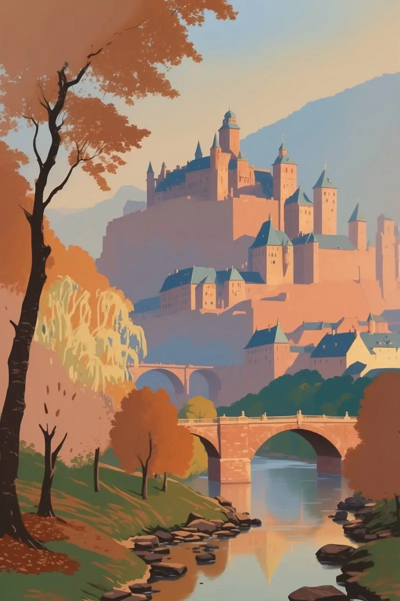 Heidelberg in autunno | Werk 6 tela da AlbertKlee