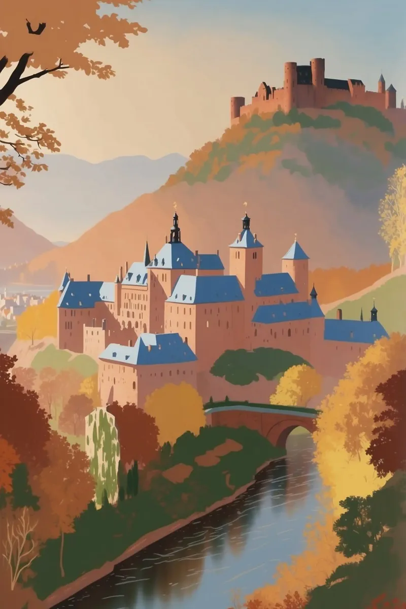 Heidelberg in autunno | Werk 7 alluminio dibond da AlbertKlee