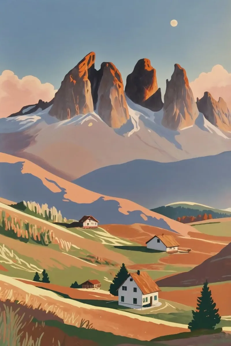 The Three Peaks in autumn | Work 1 hahnemühle by AlbertKlee