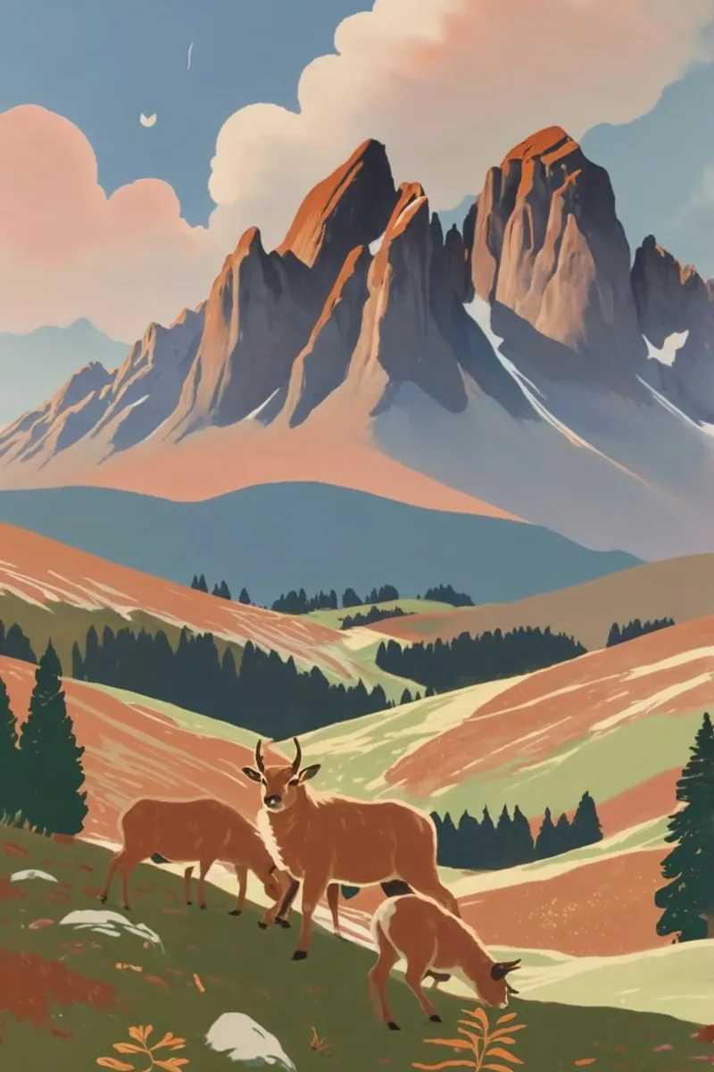 The Three Peaks in autumn | Work 3 canvas with Floater frame by AlbertKlee