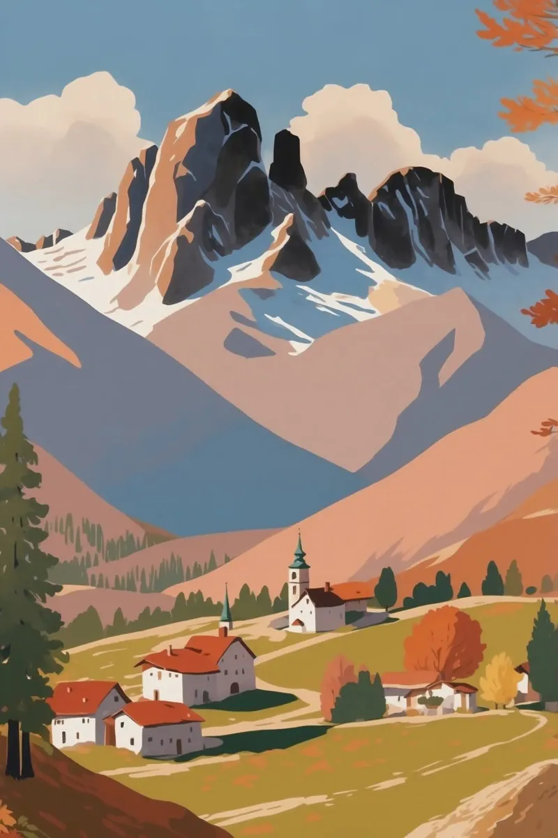 Tre cime in autunno | Lavoro 9 carta hahnemühle da AlbertKlee