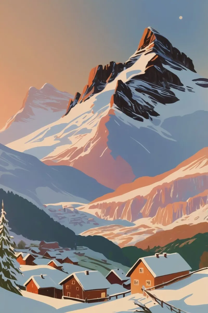 Three Peaks in de winter | Werk 2 canvas van AlbertKlee