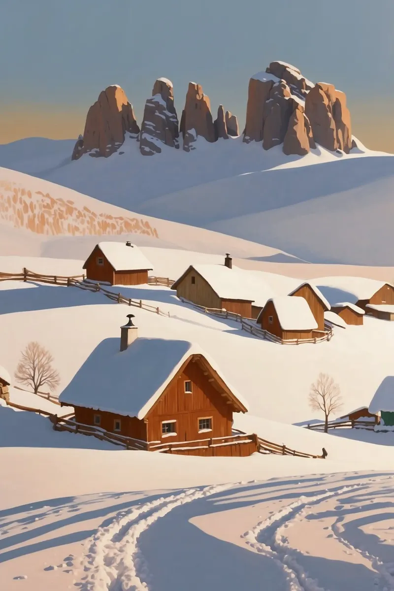 Idillio invernale sull'Alpe di Siusi | Werk 3 alluminio dibond da AlbertKlee