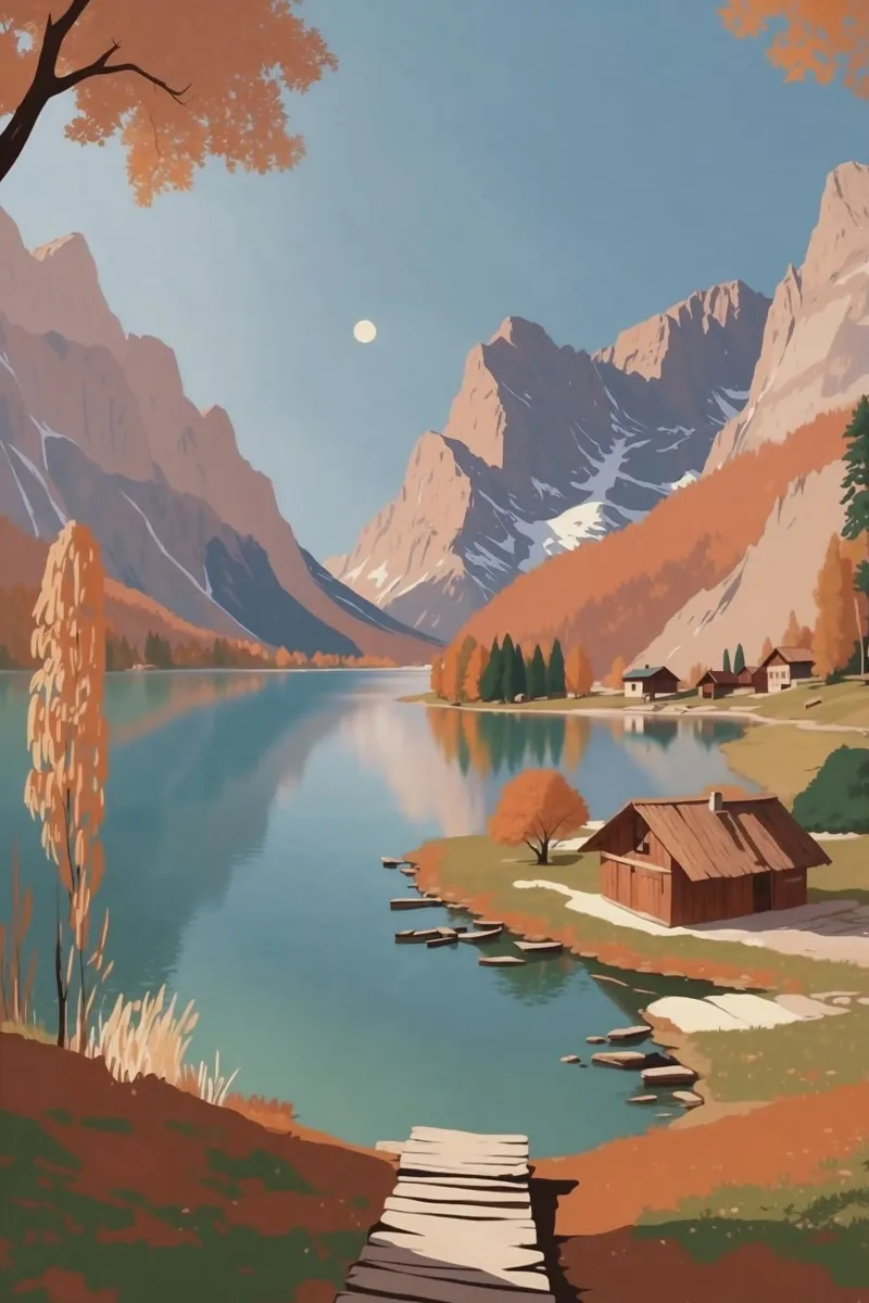 Herbstliche Ruhe am Pragser Wildsee | Werk 2 Hahnemühle von AlbertKlee