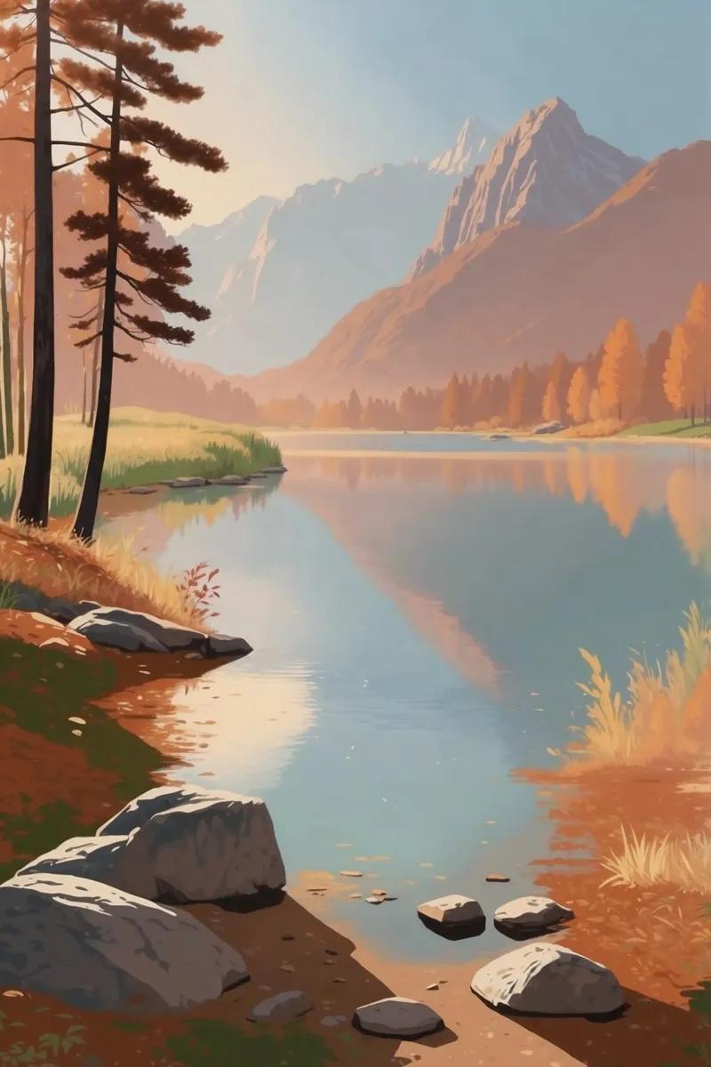 Idilliache rive del lago Pragser Wildsee | Werk 4 carta hahnemühle da AlbertKlee