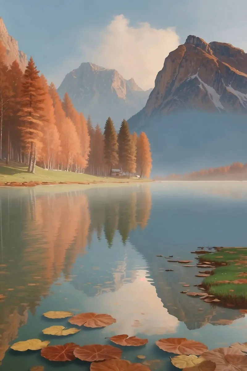 Reflets d'automne au lac Pragser Wildsee | Œuvre 6 hahnemühle de AlbertKlee