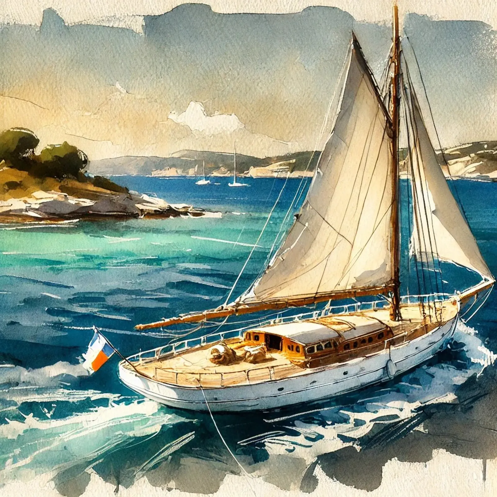 Vintage Sailboat acrylic glass by Travel with Chris