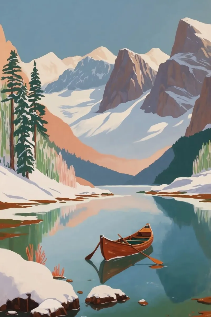 Vredige winterse rust aan het meer van Braies | Werk 6 hahnemühle van AlbertKlee