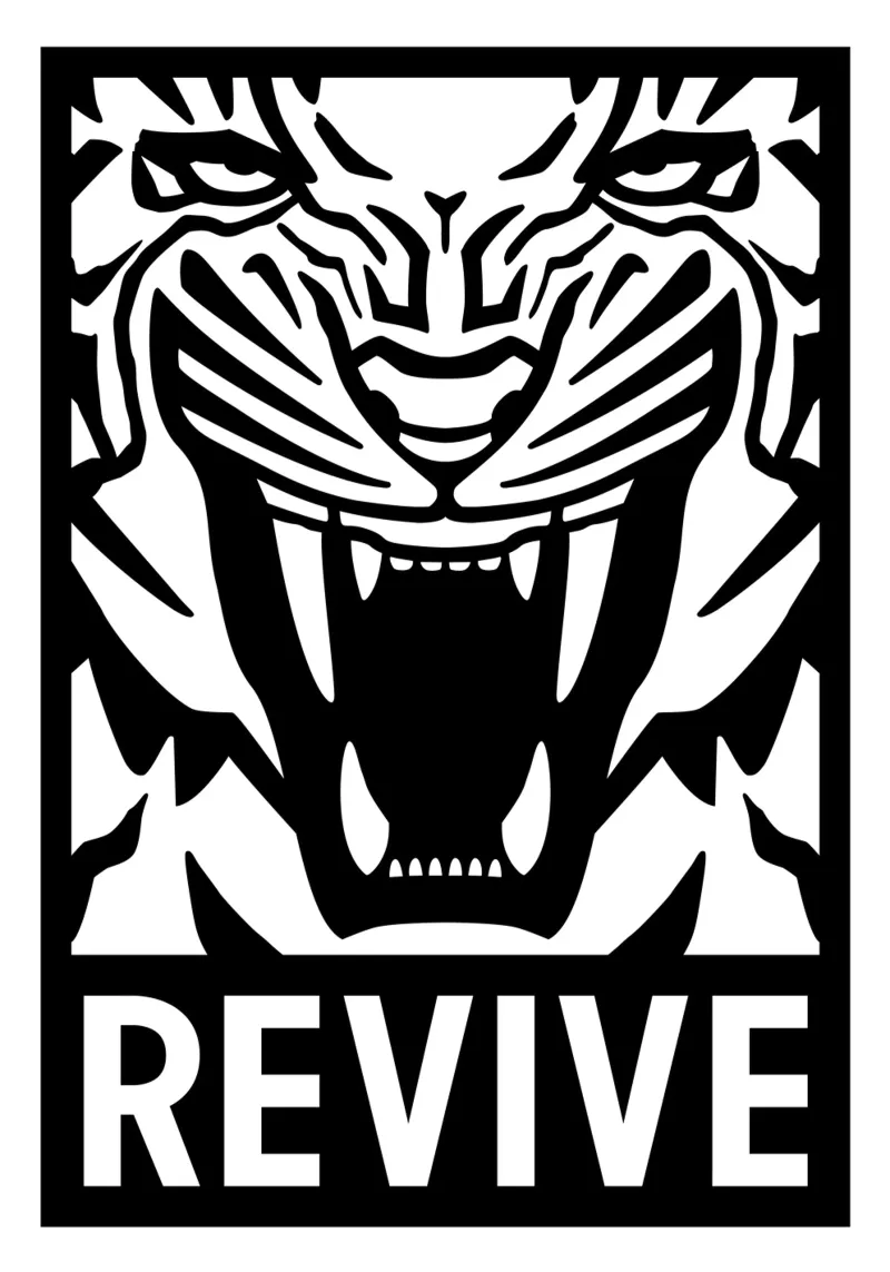 Revive Tiger poster avec cadre en aluminium de Asobōze