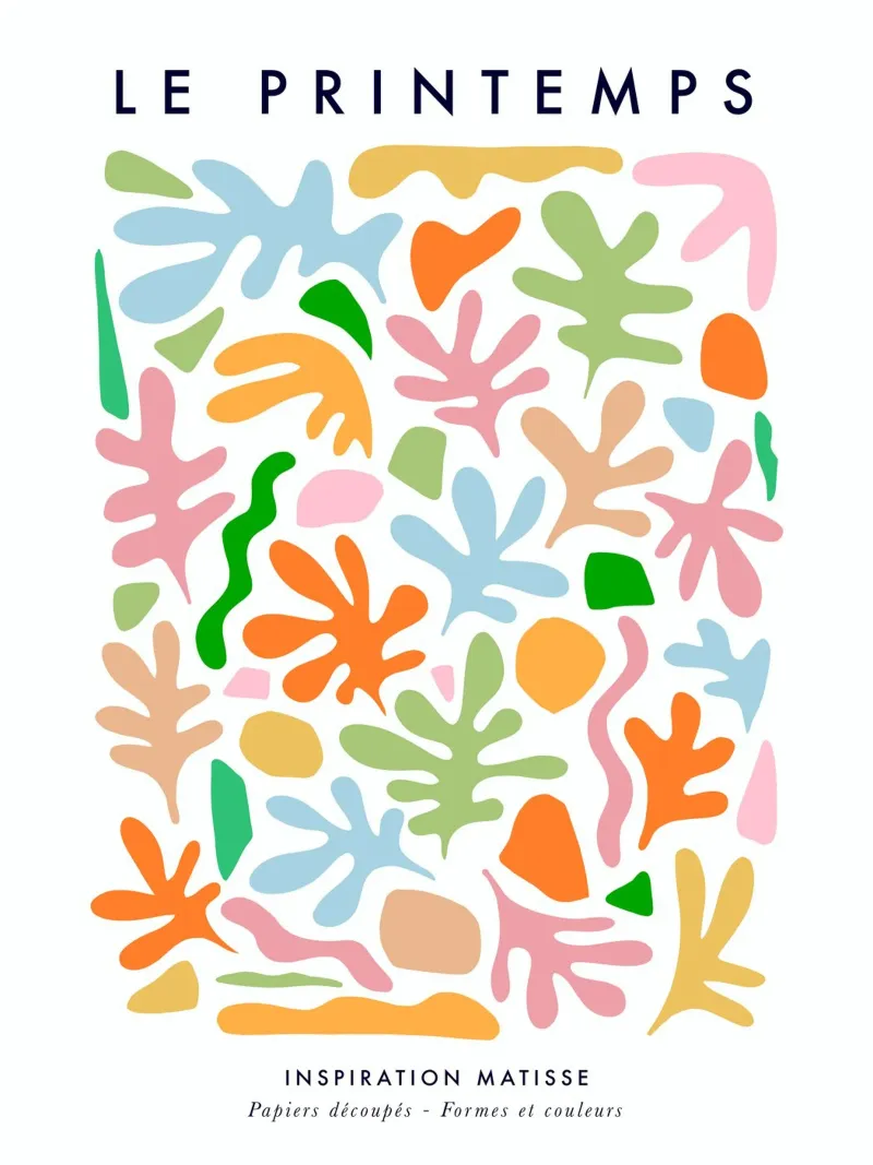 Le Printemps - Matisse ritaglia il collage Natura di primavera poster da Dominique Vari