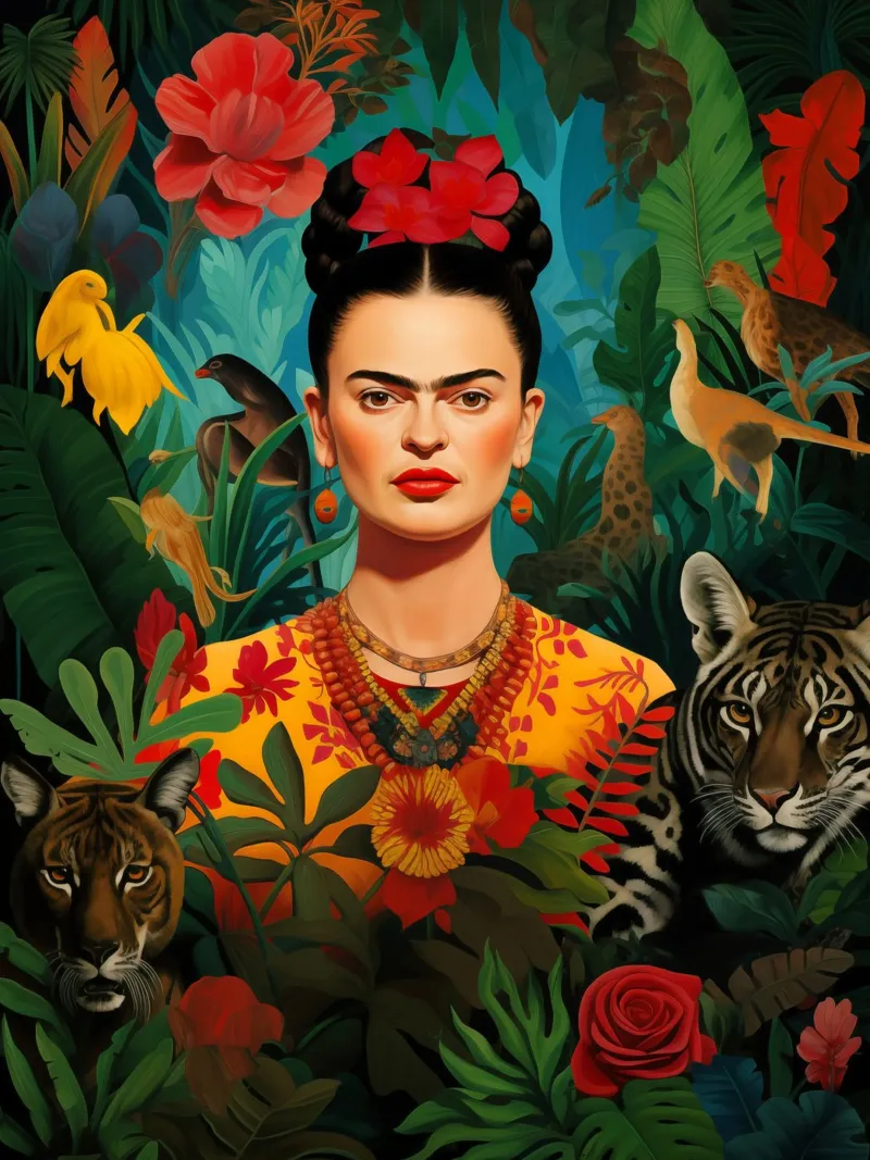 Frida Kahlo nella giungla di Rousseau pellicola backlit da Autofocus