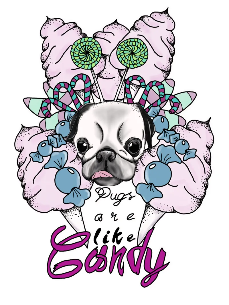 Candy Pug  | Pugart hahnemühle by venten