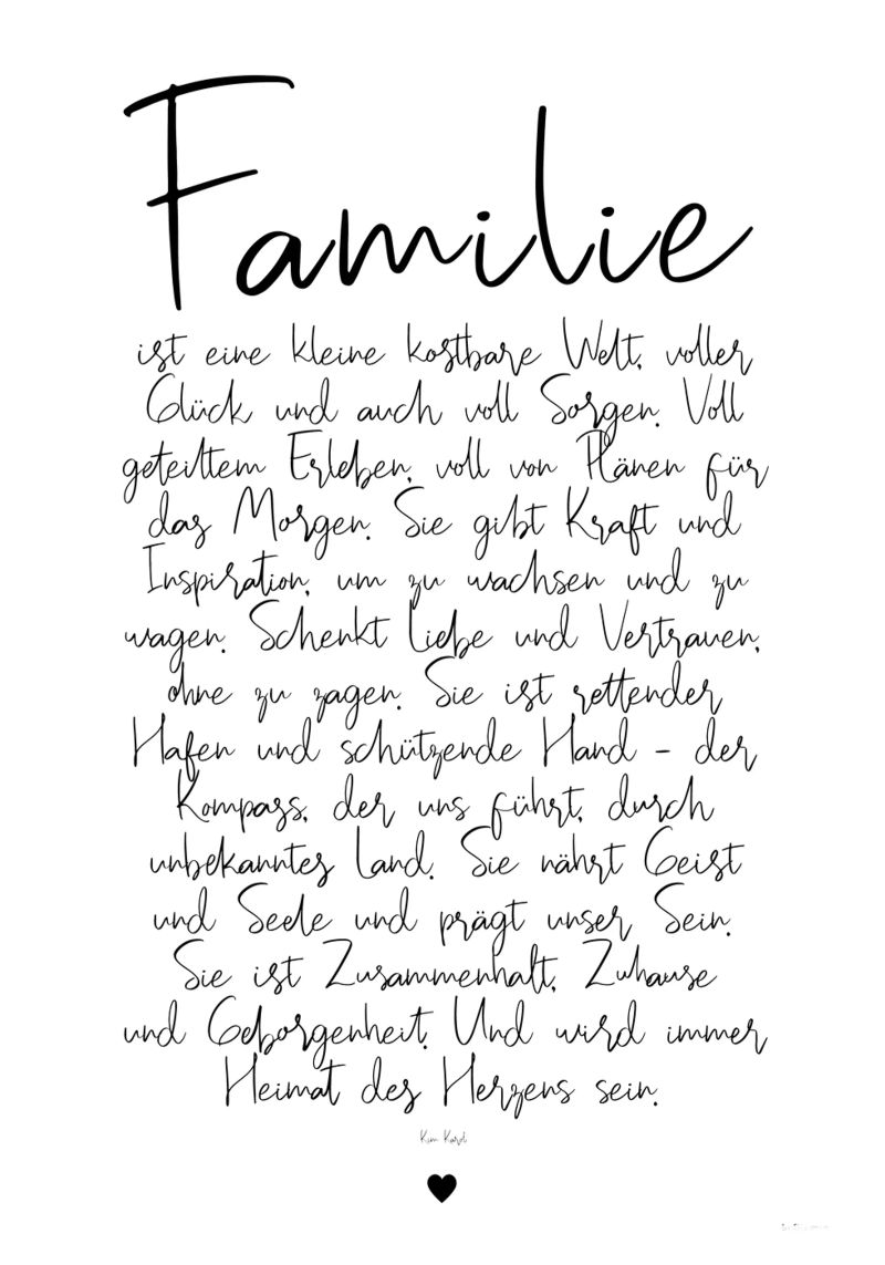 Familie - ein Gedicht Poster von Ohkimiko