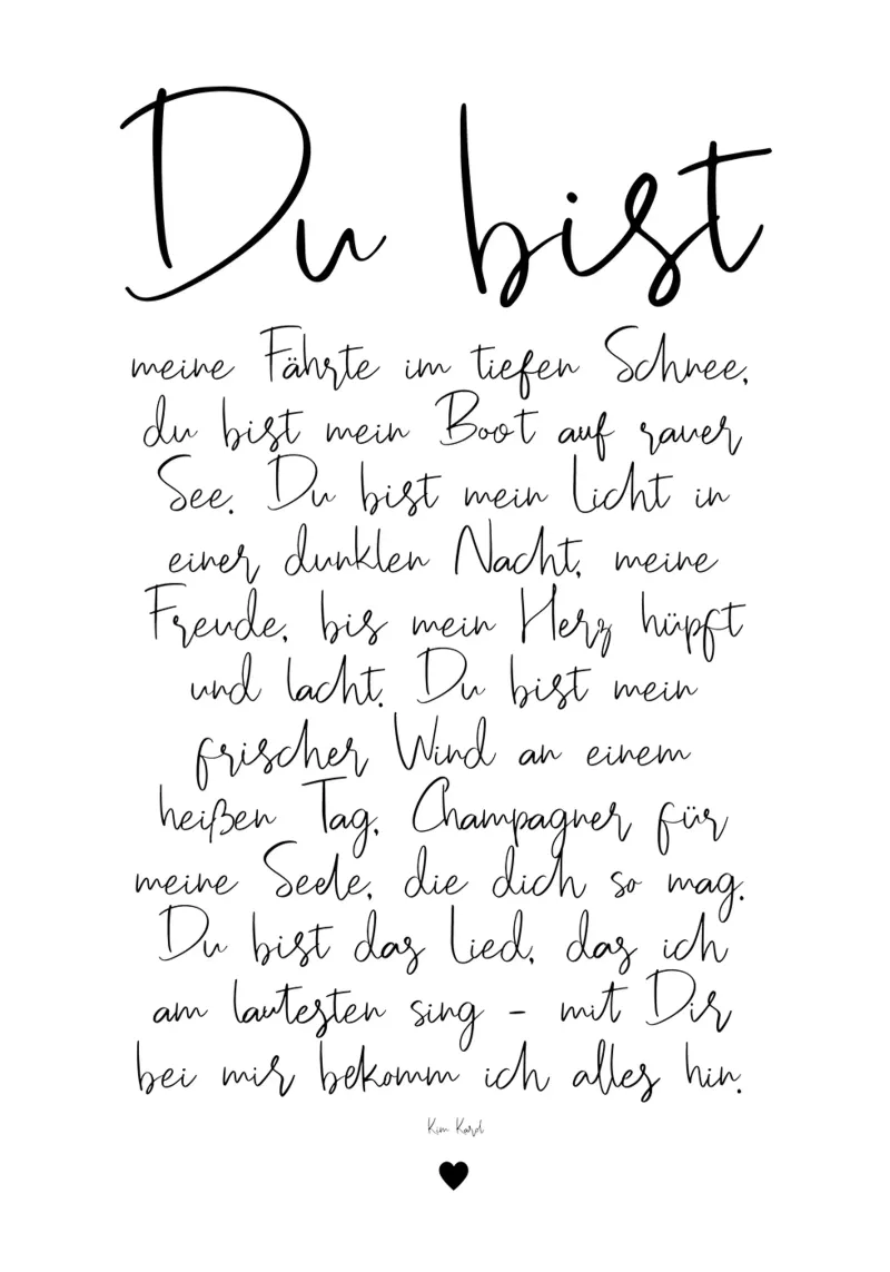 Du bist - eine Liebeserklärung carta hahnemühle da Ohkimiko