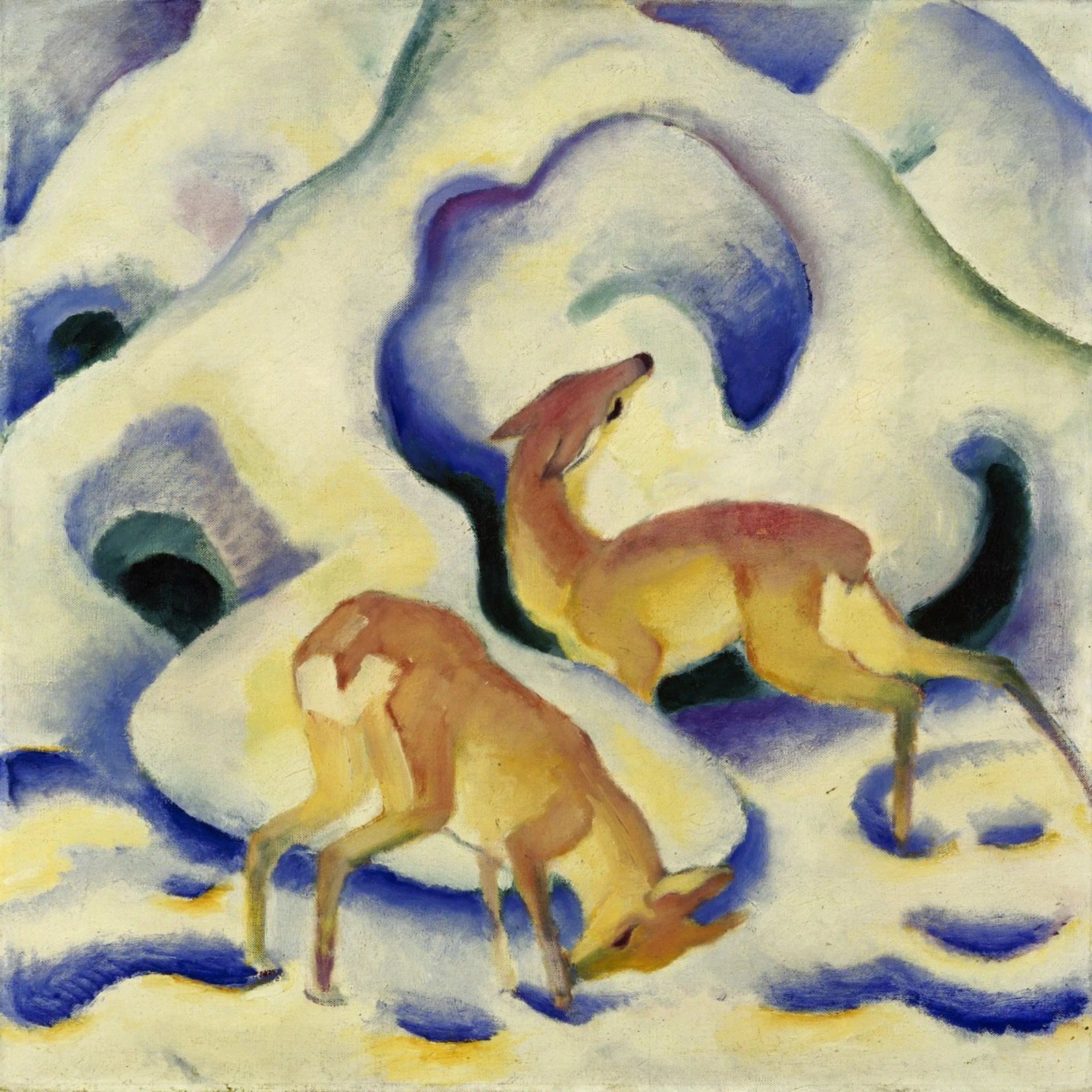 Franz Marc - Hirsche im Schnee Poster von ARTOTHEK