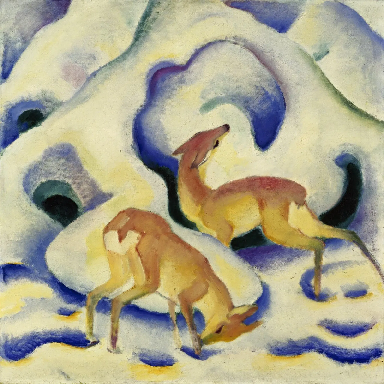 Franz Marc - Cervo nella neve plexiglass da ARTOTHEK