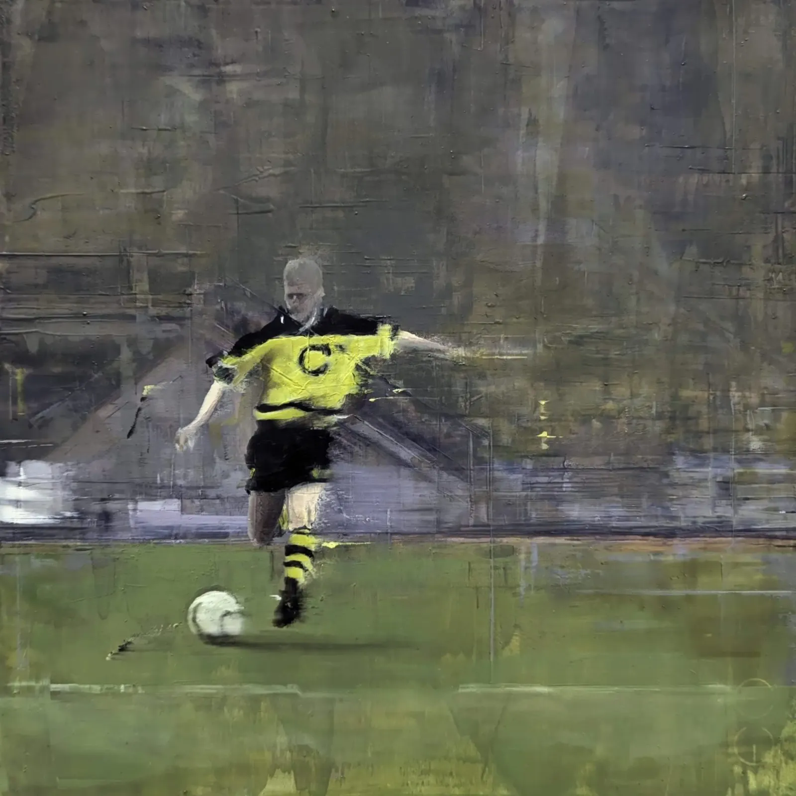 "LR_1997_05_28" Pintura Lars Ricken Gol del Siglo poster con marco de plástico de Eduard Warkentin Art
