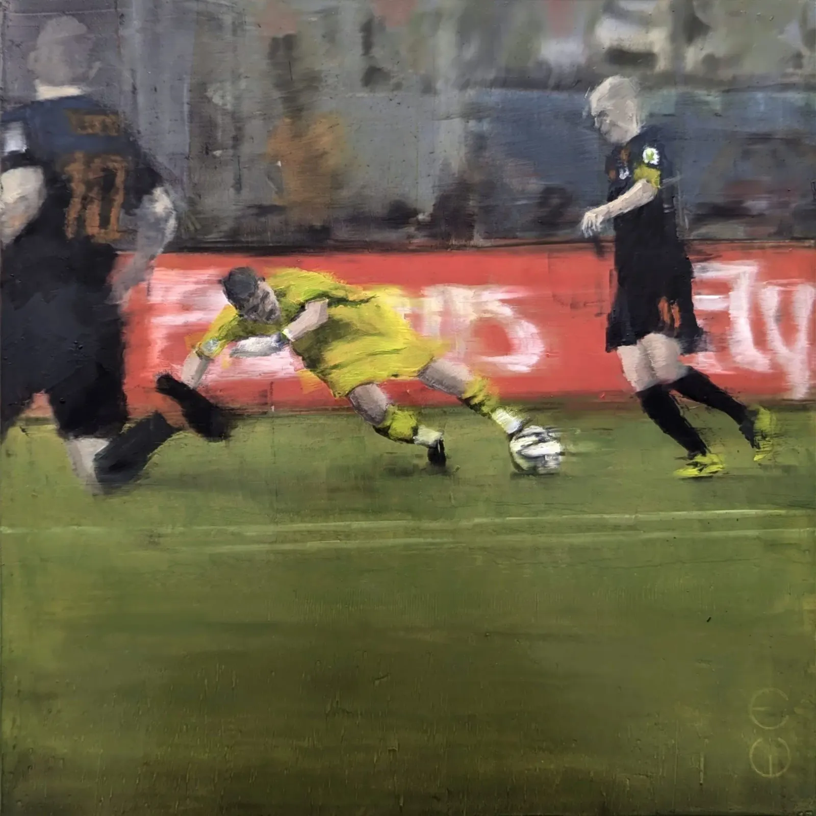 "AR_2014_06_14" Schilderij Arien Robben Doelpunt Wereldbeker 2014 poster met houten frame van Eduard Warkentin Art