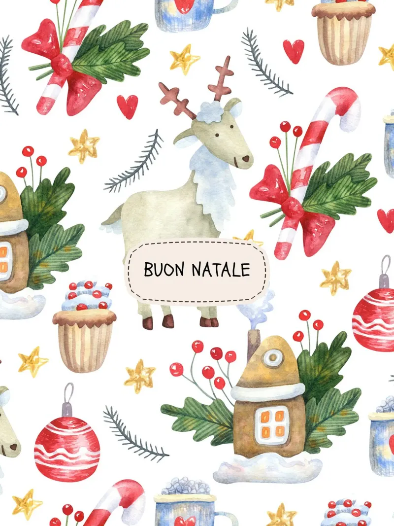 BUON NATALE! Frohe Weihnachten poster con telaio in legno da mondomalino