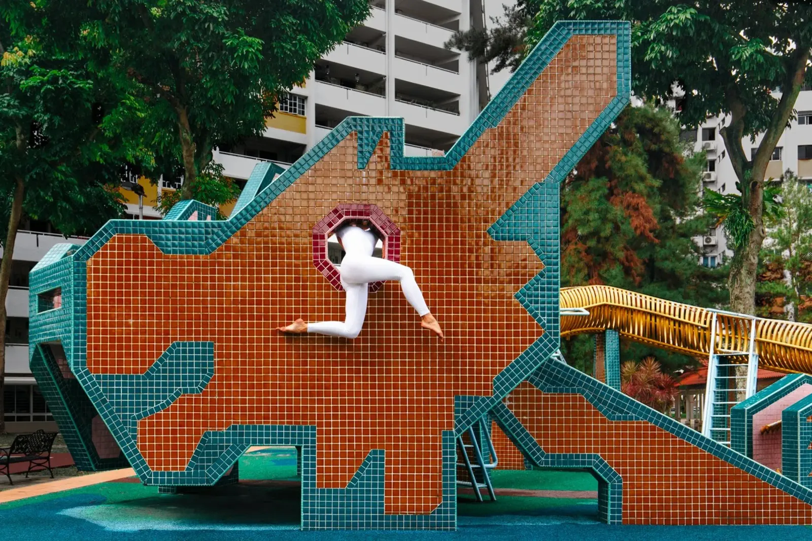 Singapore #2 poster con telaio in alluminio da The Urban Yoga