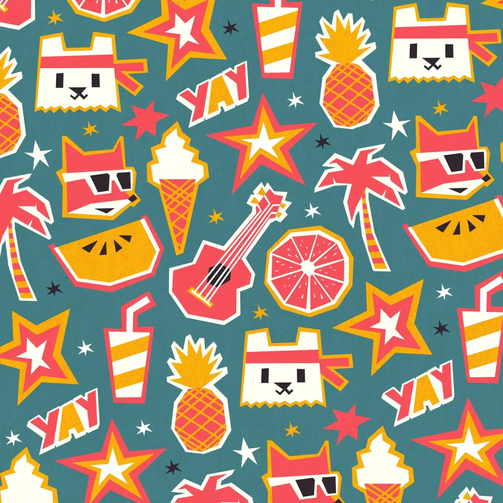 Summer is yay! canvas met Baklijst van Yetiland