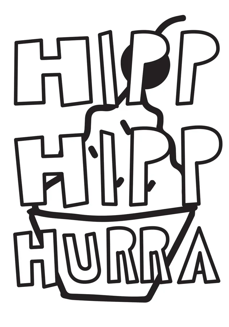 Hipp Hipp Hurra poster with wooden frame by Constanze Art Direction