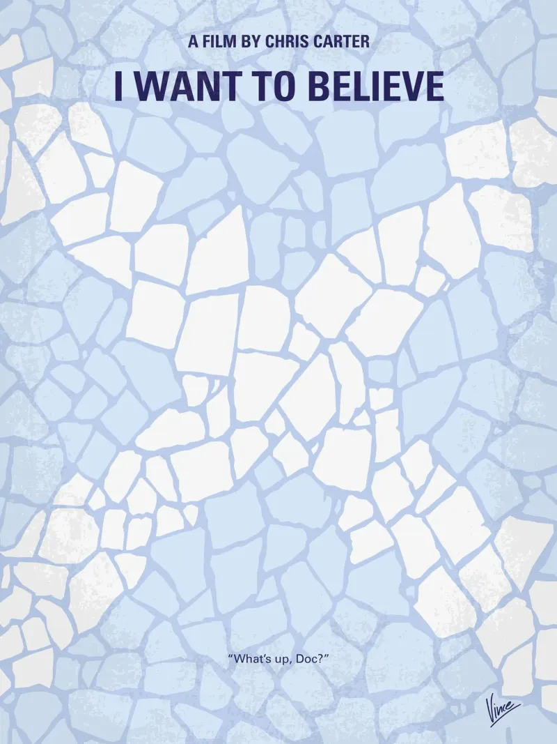 No792 My I Want to Believe minimal movie poster poster da Chungkong