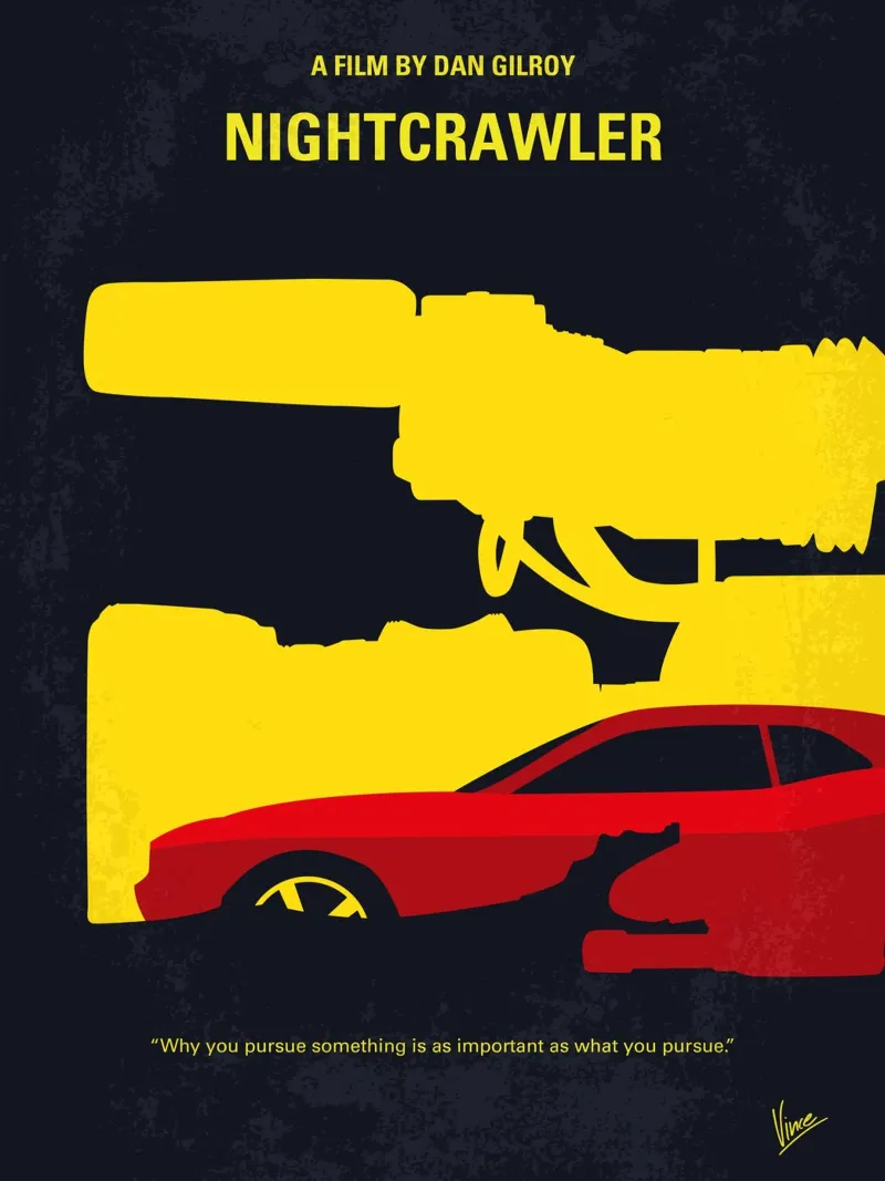 No794 My Nightcrawler minimal movie poster carta hahnemühle da Chungkong