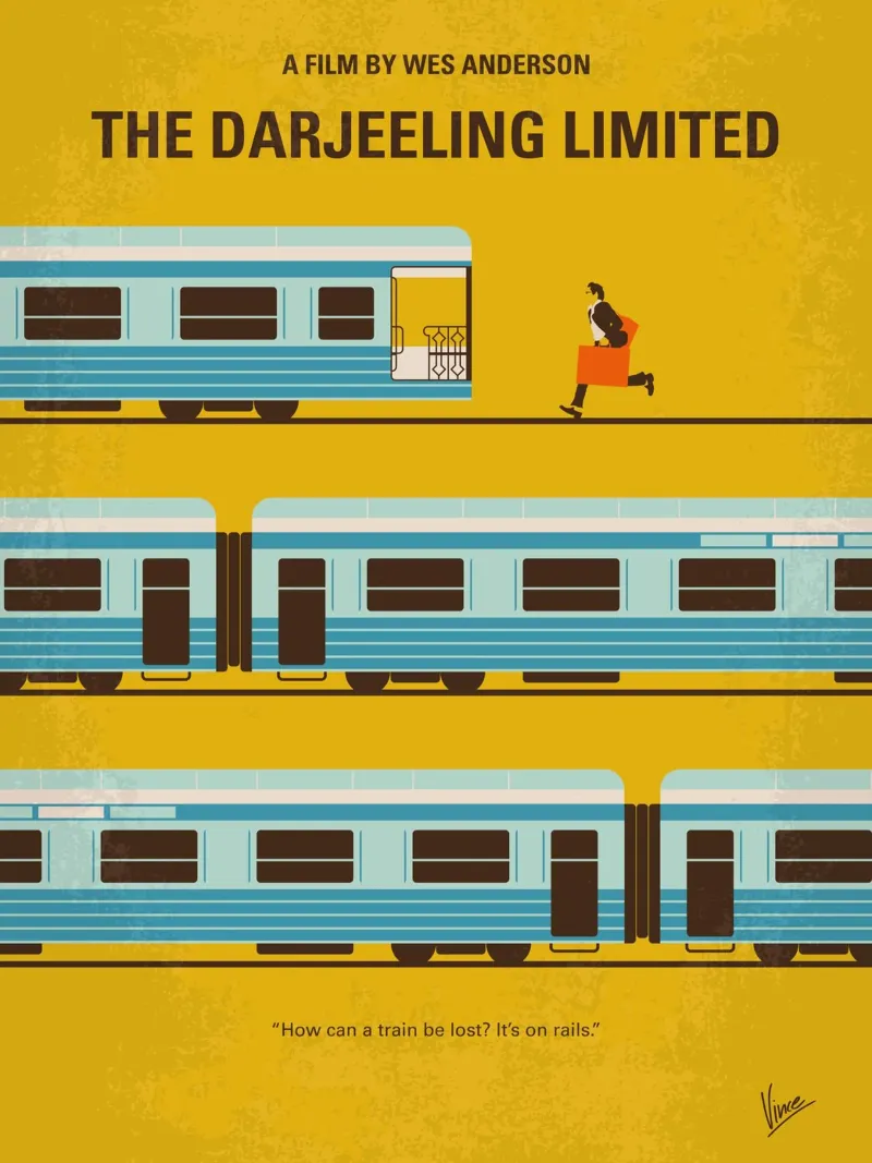 No800 My The Darjeeling Limited minimal movie poster poster con telaio in alluminio da Chungkong
