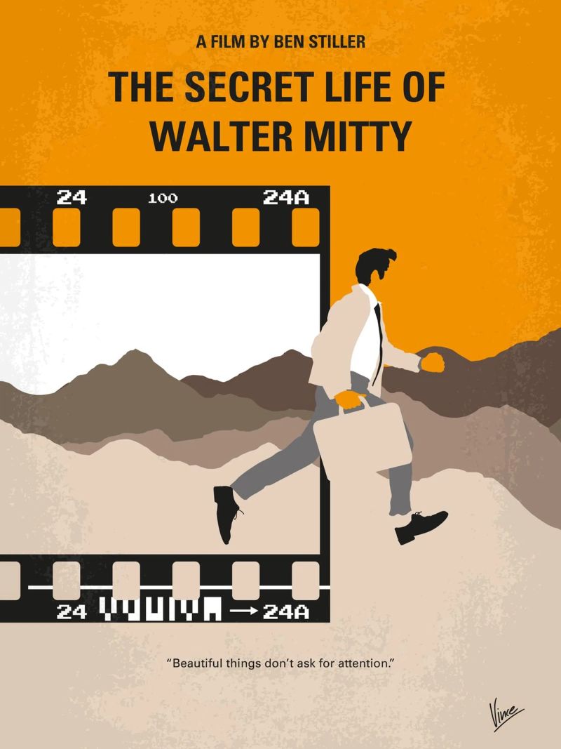 No806 My The Secret Life of Walter Mitty minimal movie poste poster da Chungkong