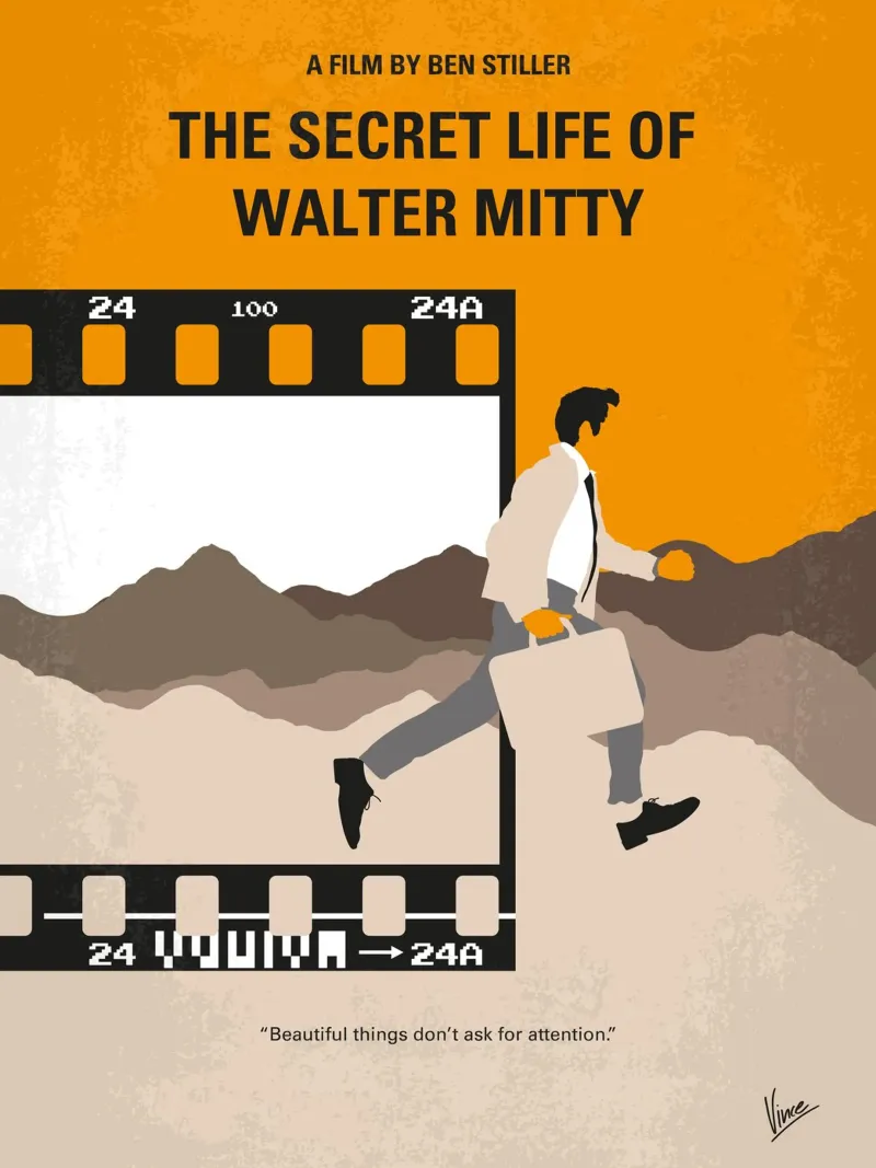 No806 My The Secret Life of Walter Mitty minimal movie poste poster con telaio in legno da Chungkong