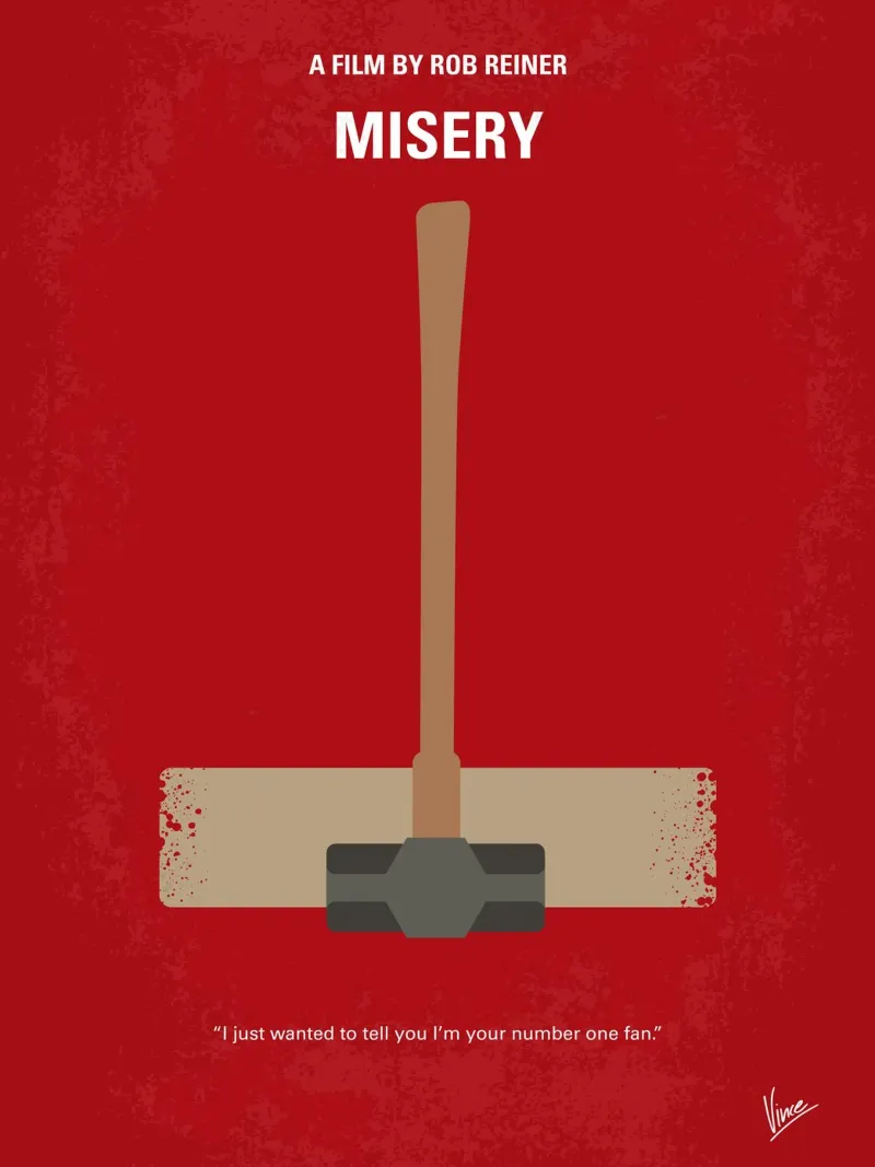 No814 My Misery minimal movie poster poster con telaio in alluminio da Chungkong