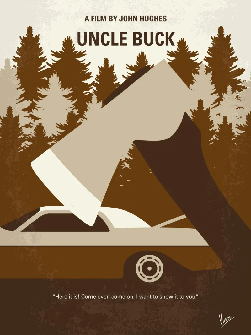 No818 My Uncle Buck minimal movie poster poster da Chungkong