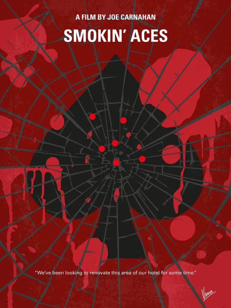 No820 My Smokin Aces minimal movie poster poster con telaio in legno da Chungkong