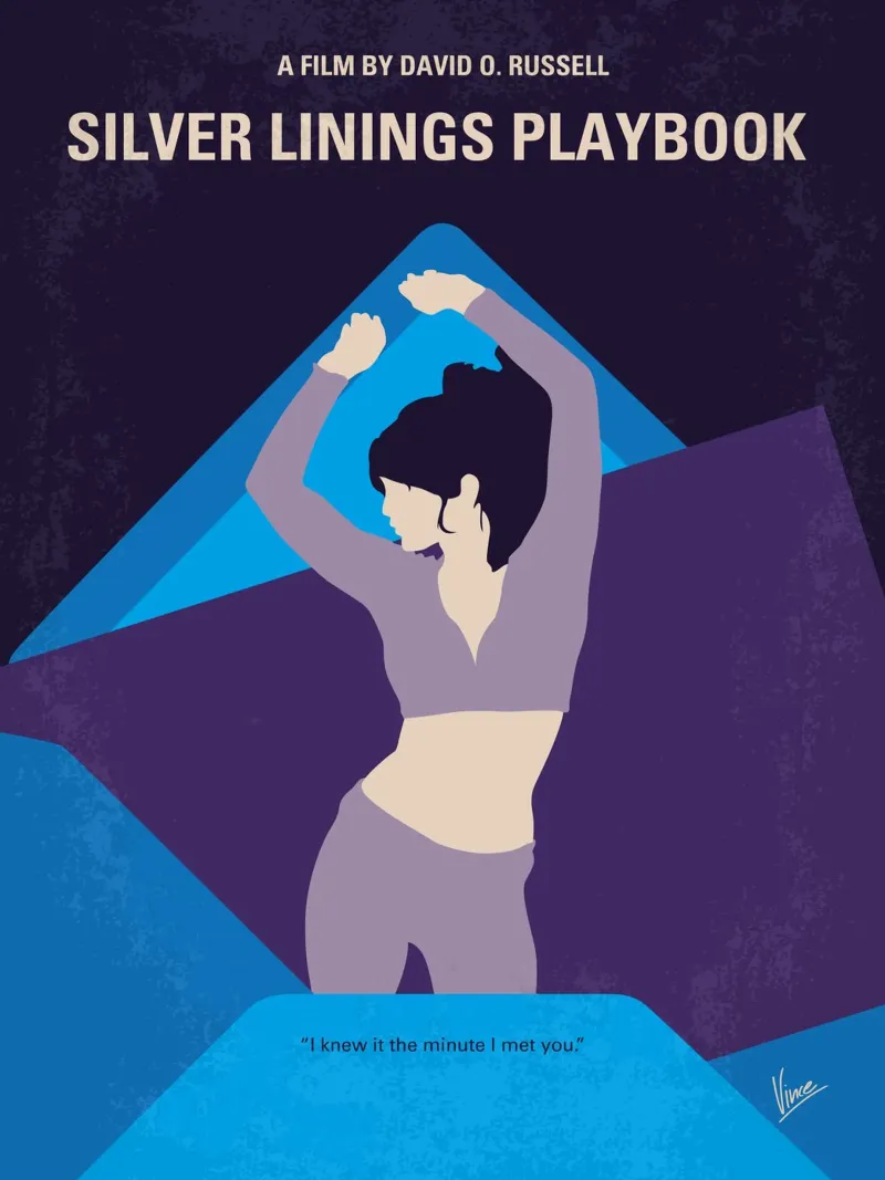 No832 My Silver Linings Playbook minimal movie poster metacrilato de Chungkong