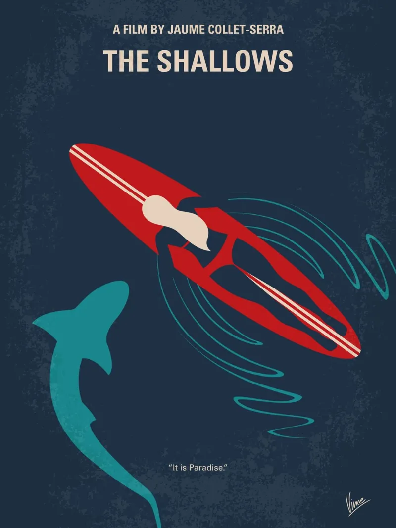 No836 My The Shallows minimal movie poster carta hahnemühle da Chungkong