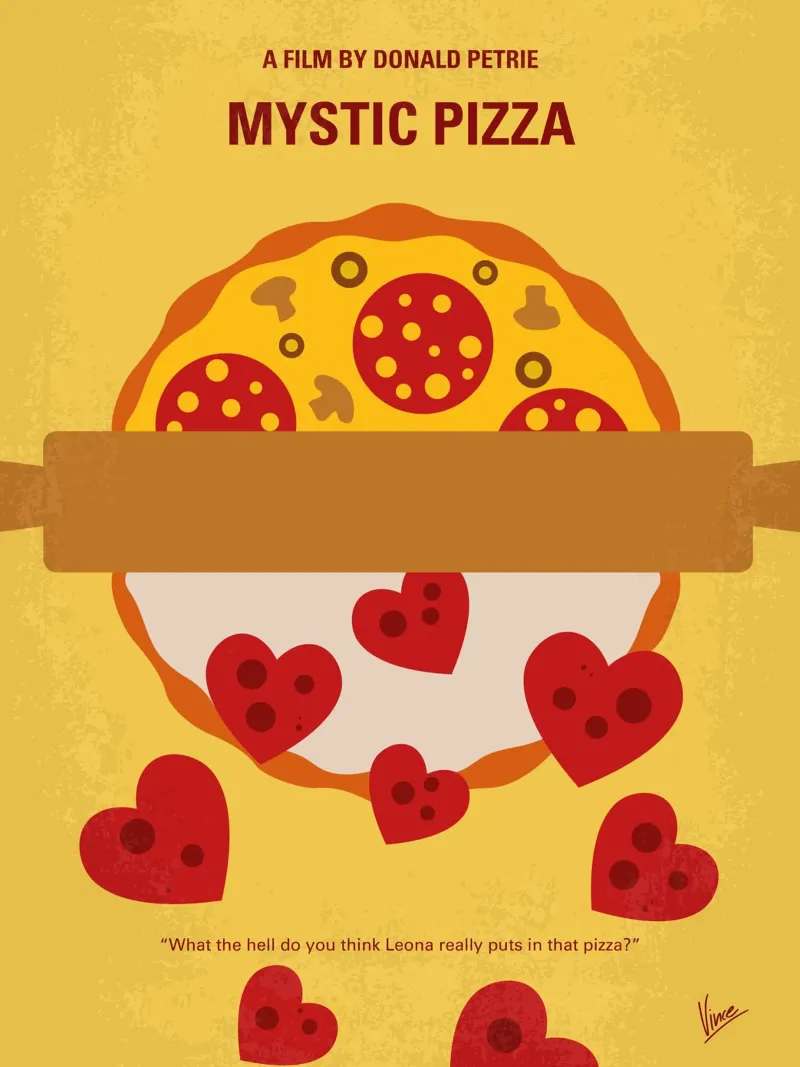 No846 My Mystic Pizza minimal movie poster poster con telaio in legno da Chungkong