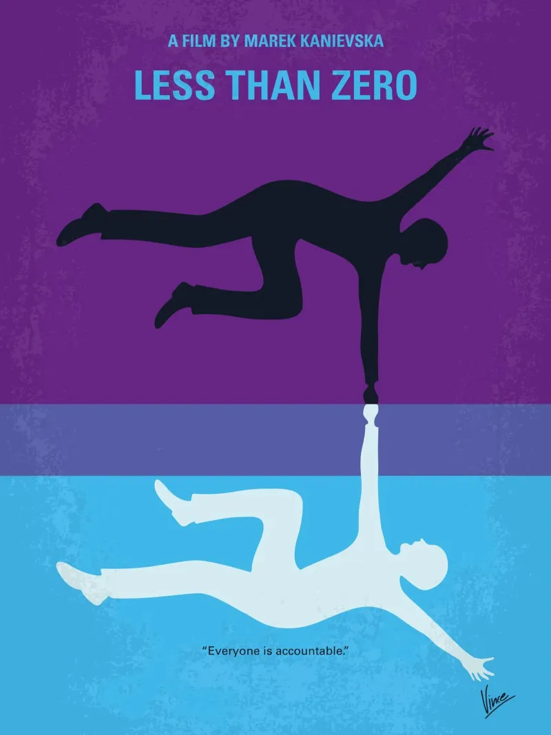 No848 My Less Than Zero minimal movie poster carta hahnemühle da Chungkong