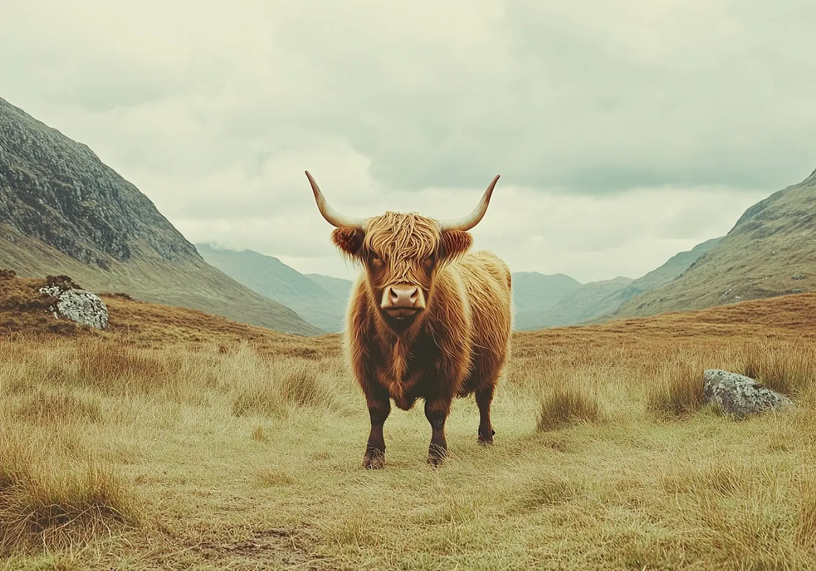 Des géants tout en douceur : La vache Highland dans la nature hahnemühle de Nikis Art Studio