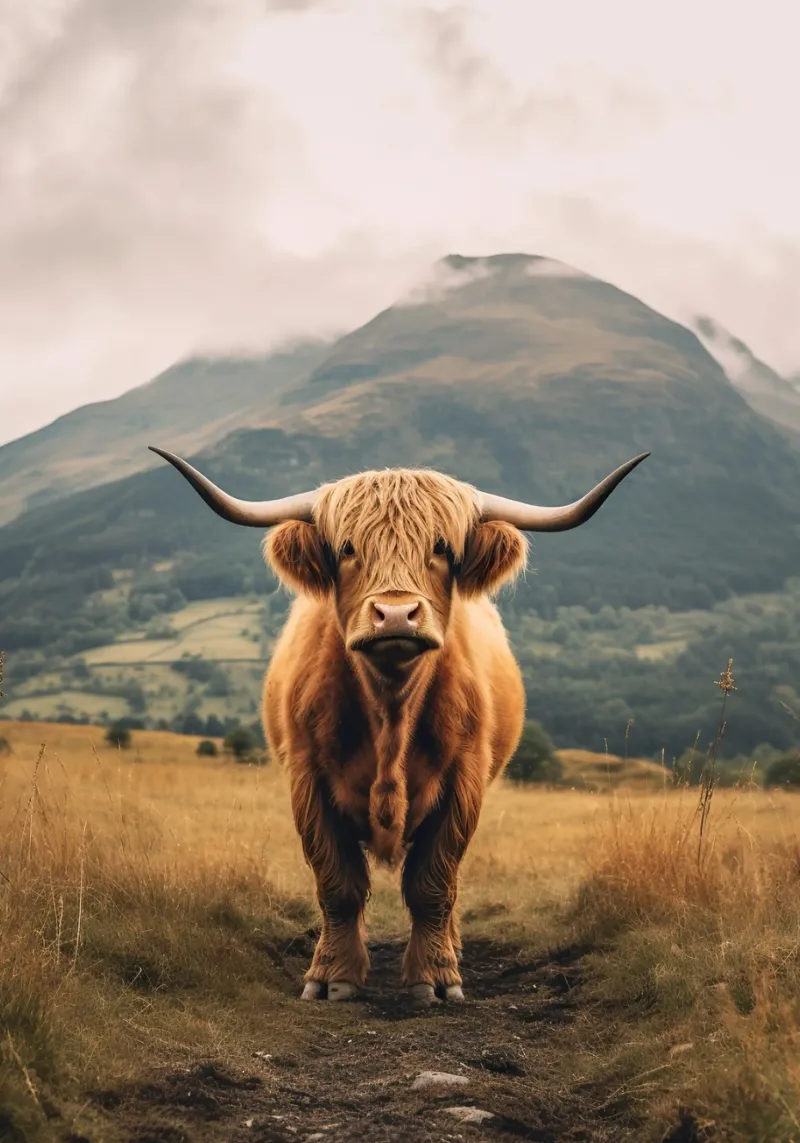 Pelliccia e orgoglio: la mucca delle Highlands, icona della natura poster con telaio in plastica da Nikis Art Studio